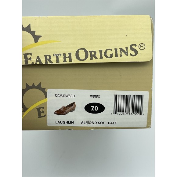 EARTH ORIGINS LAUGHLIN BROWN LEATHER SLIP ON LOAFER WOMENS Shoes Size 7M W/Box - Picture 5 of 5